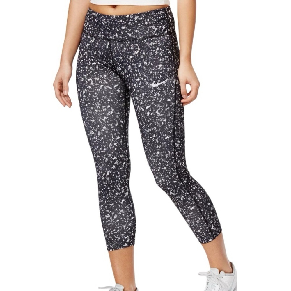 Nike Power Essential Printed Cropped Running Leggings Size Medium